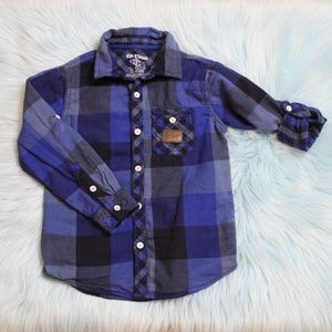 Boy's Size 5 Blue Buffalo Check Long Sleeve Shirt